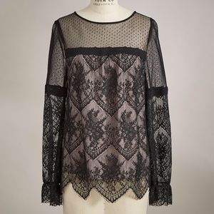 Sundance Tops - Romantic Lace Blouse Black Long Sleeves Sundance Sundance Tops - Romantic Lace Blouse Black Long Sleeves Sundance